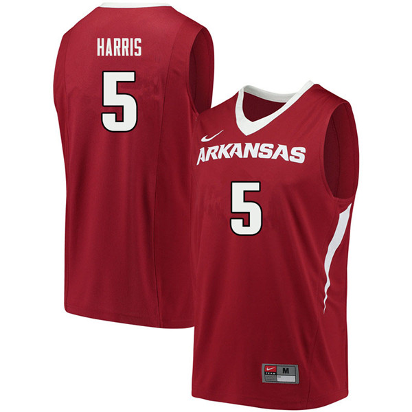 Men #5 Jalen Harris Arkansas Razorbacks College Basketball Jerseys Sale-Cardinal